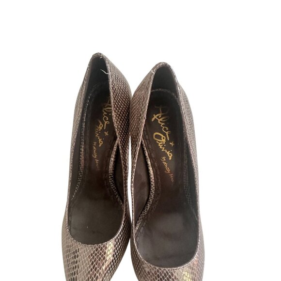 ALICE & OLIVIA Silver Leather Platform Heels Size 10 / 40 - Picture 10 of 14